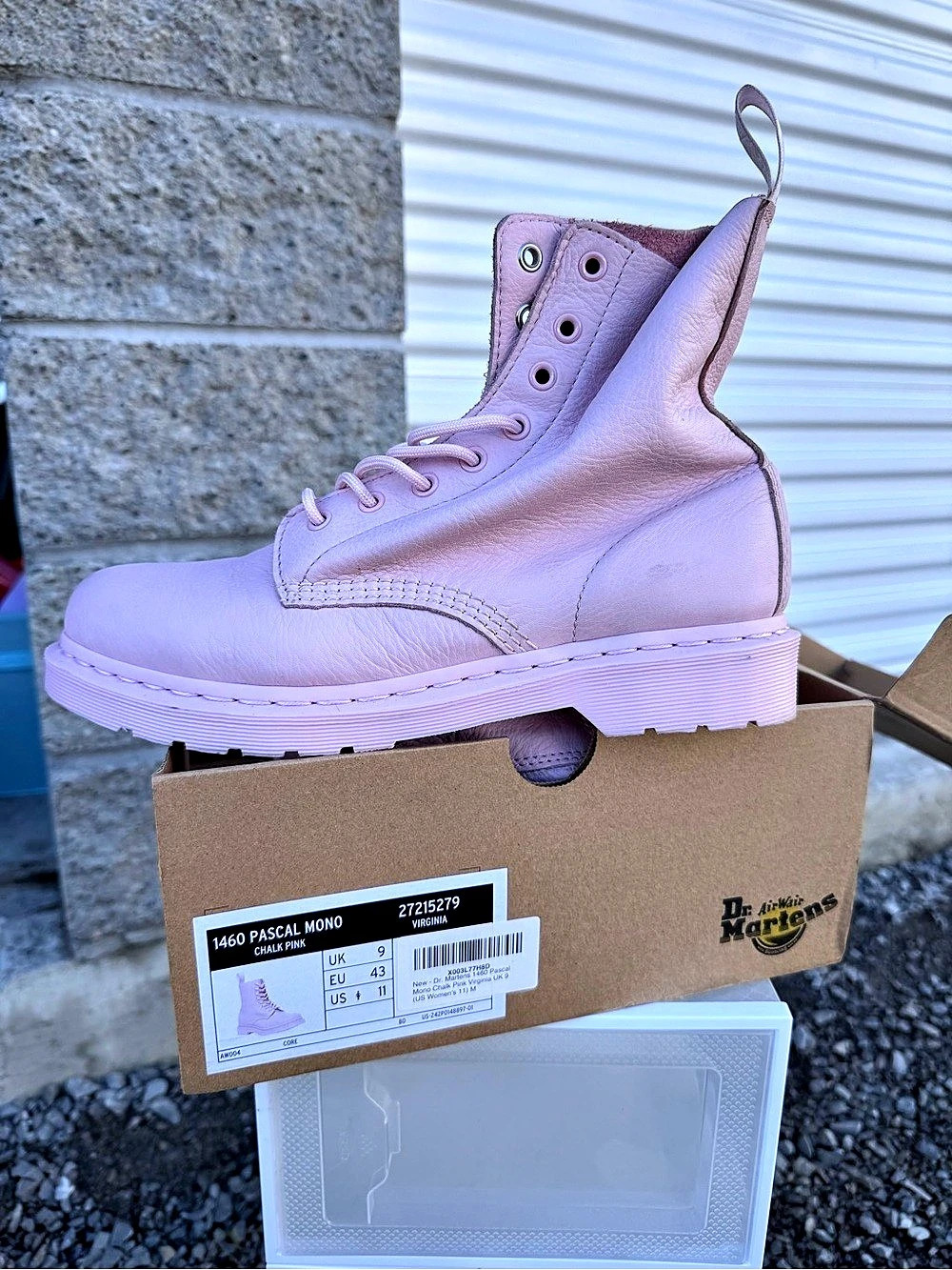 Dr. Martens 1460 Pascal Mono Leather Combat Boots Pink US 11 NWT